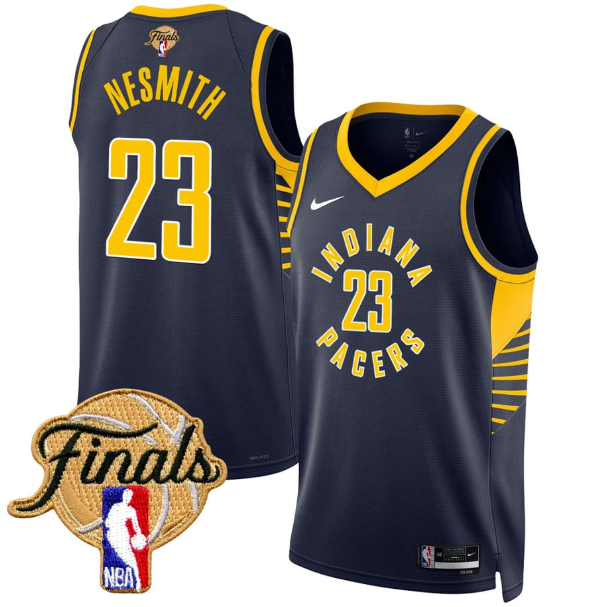 Men's Indiana Pacers #23 Aaron Nesmith Navy 2025 Finals Icon Edition Stitched Basketball Jersey Men's Indiana Pacers #23 Aaron Nesmith Navy 2025 Finals Icon Edition Stitched Basketball Jersey