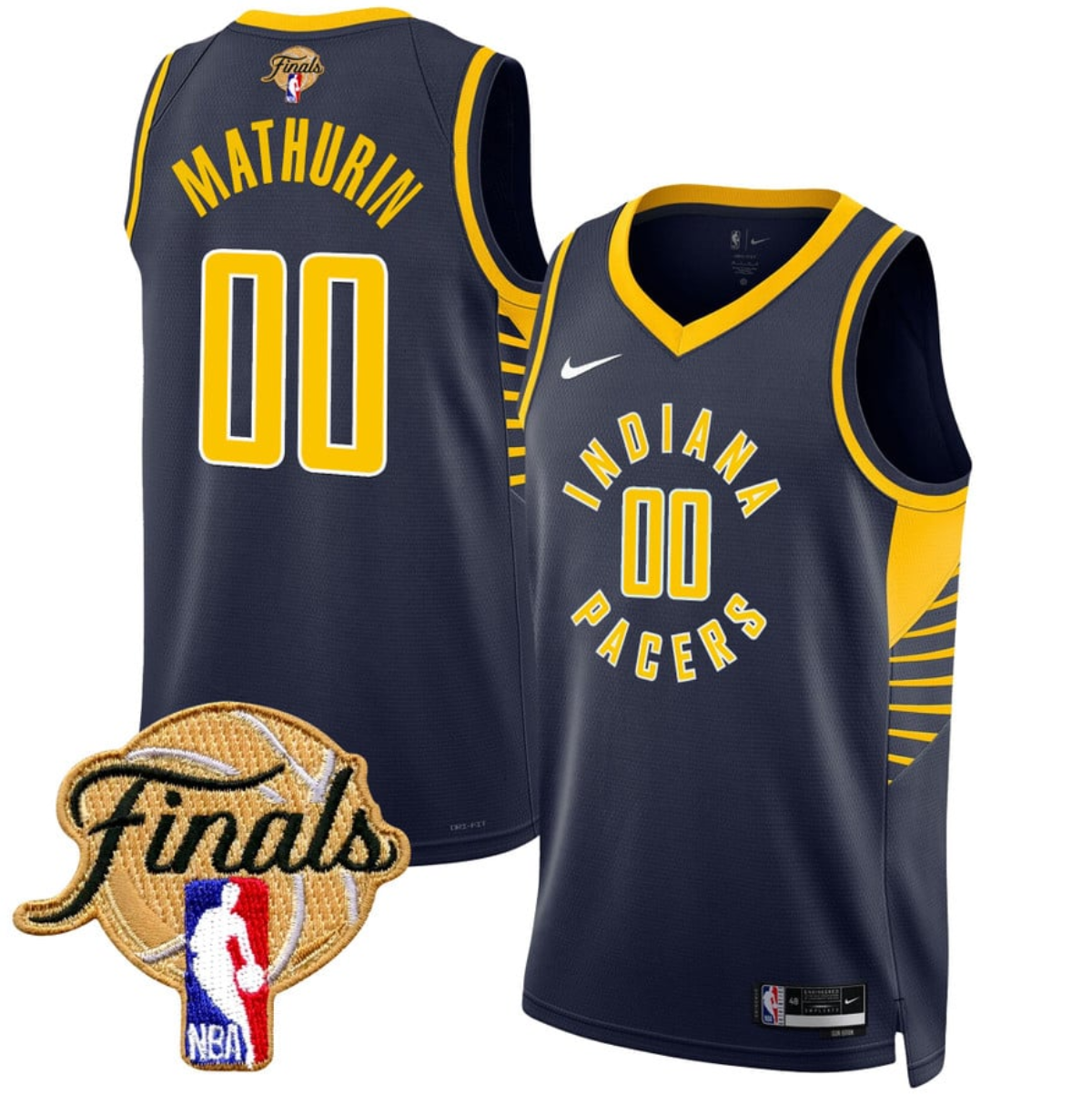 Men's Indiana Pacers #00 Bennedict Mathurin Navy 2025 Finals Icon Edition Stitched Basketball Jersey Men's Indiana Pacers #00 Bennedict Mathurin Navy 2025 Finals Icon Edition Stitched Basketball Jersey