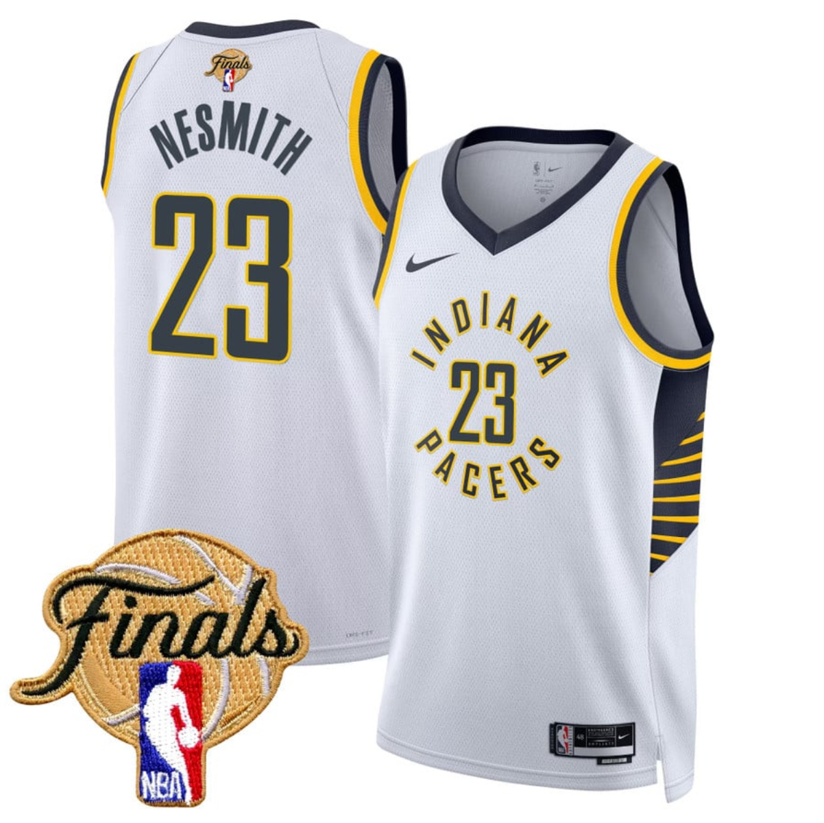Men's Indiana Pacers #23 Aaron Nesmith White 2025 Finals Association Edition Stitched Basketball Jersey Men's Indiana Pacers #23 Aaron Nesmith White 2025 Finals Association Edition Stitched Basketball Jersey