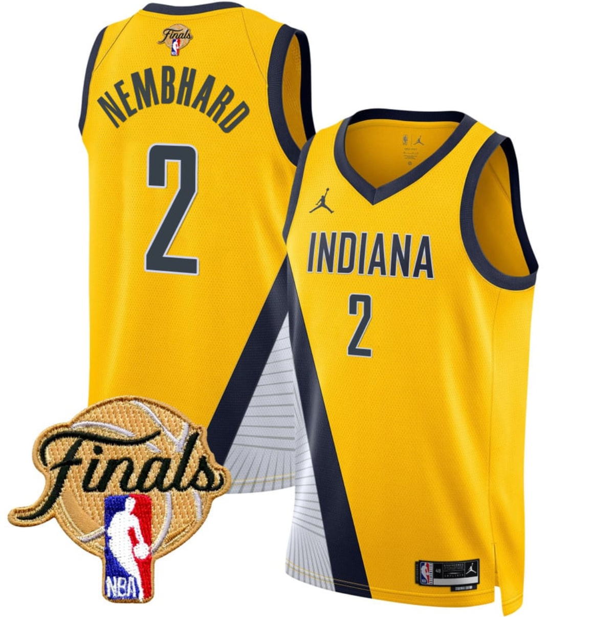 Men's Indiana Pacers #2 Andrew Nembhard Yellow 2025 Finals Statement Edition Stitched Basketball Jersey Men's Indiana Pacers #2 Andrew Nembhard Yellow 2025 Finals Statement Edition Stitched Basketball Jersey