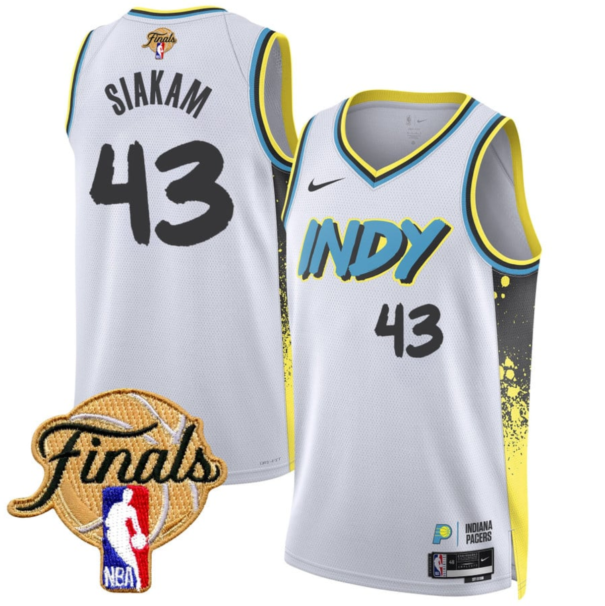 Men's Indiana Pacers #43 Pascal Siakam White 2024/25 City Edition Stitched Basketball Jersey Men's Indiana Pacers #43 Pascal Siakam White 2024/25 City Edition Stitched Basketball Jersey