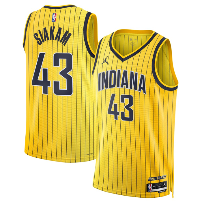 Men's Indiana Pacers #43 Pascal Siakam Yellow 2026/27 Statement Edition Stitched Basketball Jersey