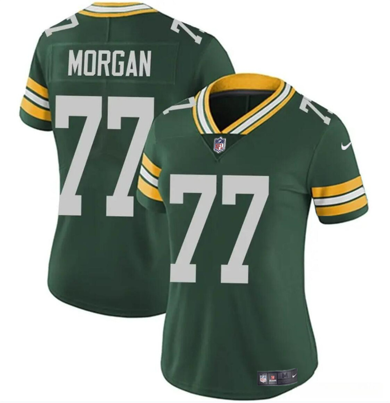 Women's Green Bay Packers #77 Jordan Morgan Green 2024 Draft Vapor Untouchable Limited Stitched Jersey(Run Small) Women's Green Bay Packers #77 Jordan Morgan Green 2024 Draft Vapor Untouchable Limited Stitched Jersey(Run Small)
