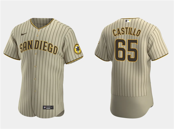 Men's San Diego Padres #65 José Castillo Tan Flex Base Stitched Baseball Jersey Men's San Diego Padres #65 José Castillo Tan Flex Base Stitched Baseball Jersey