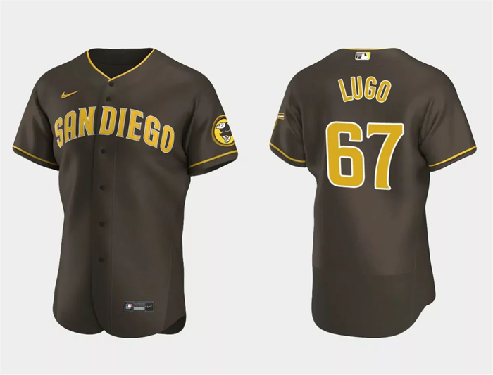 Men's San Diego Padres #67 Seth Lugo Brown Flex Base Stitched Baseball Jersey Men's San Diego Padres #67 Seth Lugo Brown Flex Base Stitched Baseball Jersey