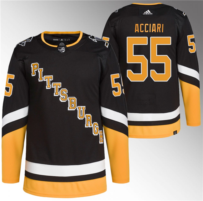Men's Pittsburgh Penguins #55 Noel Acciari Black 2021/22 Alternate Primegreen Stitched Jersey Men's Pittsburgh Penguins #55 Noel Acciari Black 2021/22 Alternate Primegreen Stitched Jersey