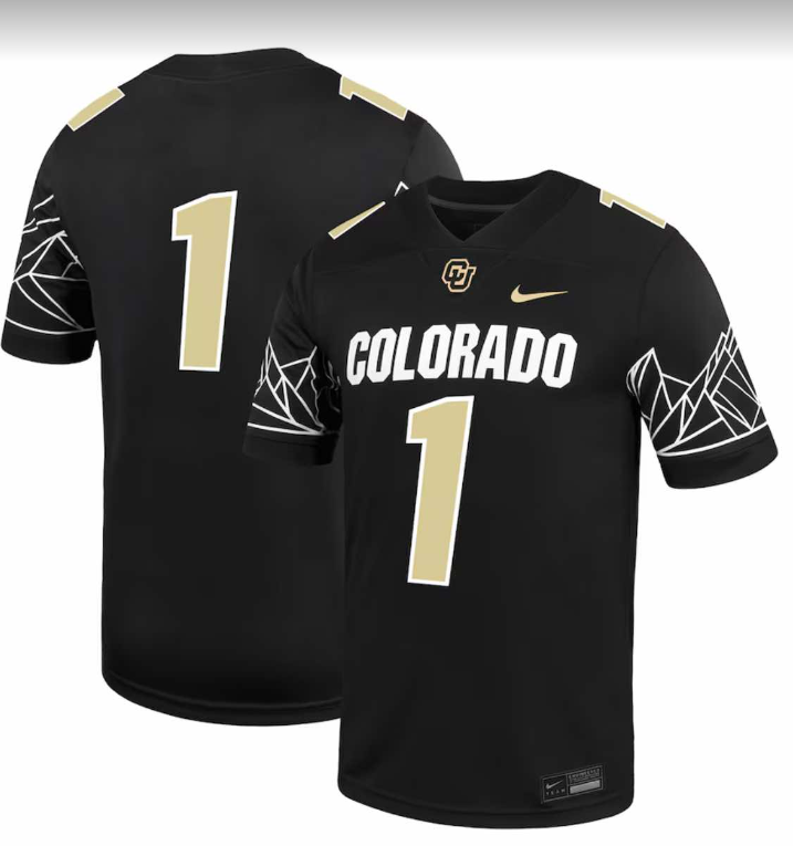 Men's Colorado Buffaloes #1 Black Stitched Football Jersey Men's Colorado Buffaloes #1 Black Stitched Football Jersey