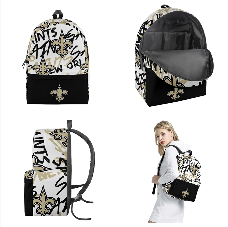 New Orleans Saints All Over Print Polyester Backpack 001 New Orleans Saints All Over Print Polyester Backpack 001