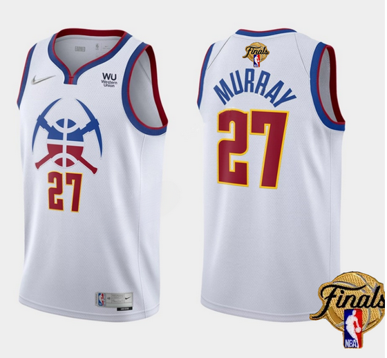 Men's Denver Nuggets Active Player Custom White 2023 Finals Earned Edition Stitched Basketball Jersey
