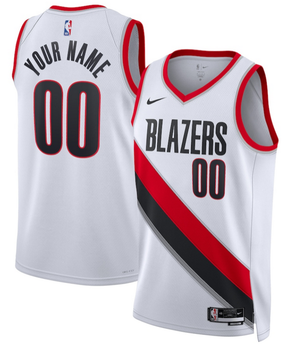 Men's Portland Trail Blazers Active Player Custom White Association Edition Swingman Stitched Jersey