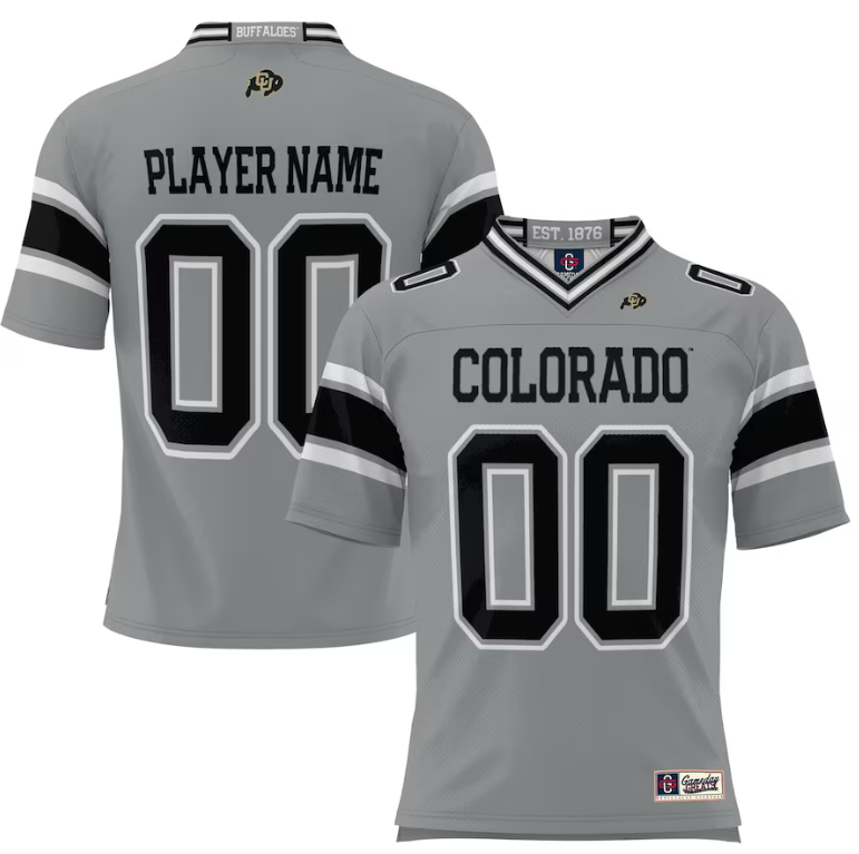 Men's Colorado Buffaloes Active Player Custom Grey Stitched Football Jersey Men's Colorado Buffaloes Active Player Custom Grey Stitched Football Jersey