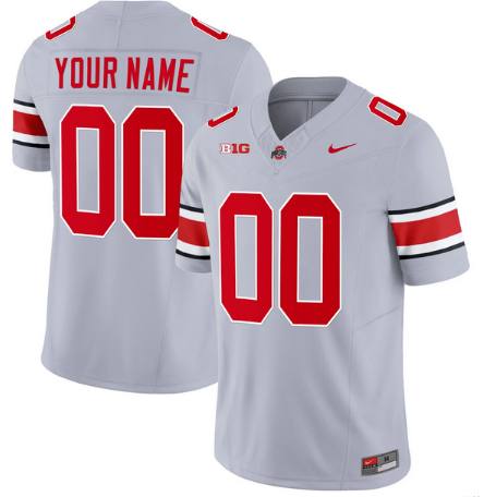 Men's Ohio State Buckeyes ACTIVE PLAYER Custom Gray College Stitched Jersey Men's Ohio State Buckeyes ACTIVE PLAYER Custom Gray College Stitched Jersey