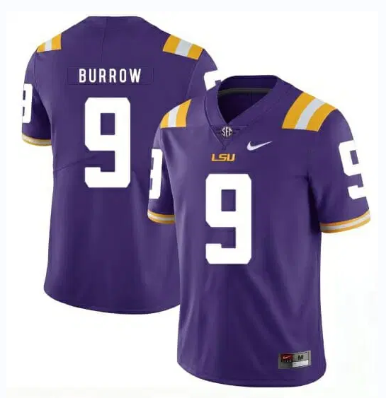 Men's LSU Tigers Acrive Players Custom Purple Stitched Jersey