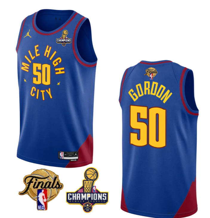 Women's Denver Nuggets #50 Aaron Gordon Blue 2023 Nuggets Champions Patch And Finals Patch Statemenr Edition Stitched Basketball Jersey Women's Denver Nuggets #50 Aaron Gordon Blue 2023 Nuggets Champions Patch And Finals Patch Statemenr Edition Stitched Basketball Jersey