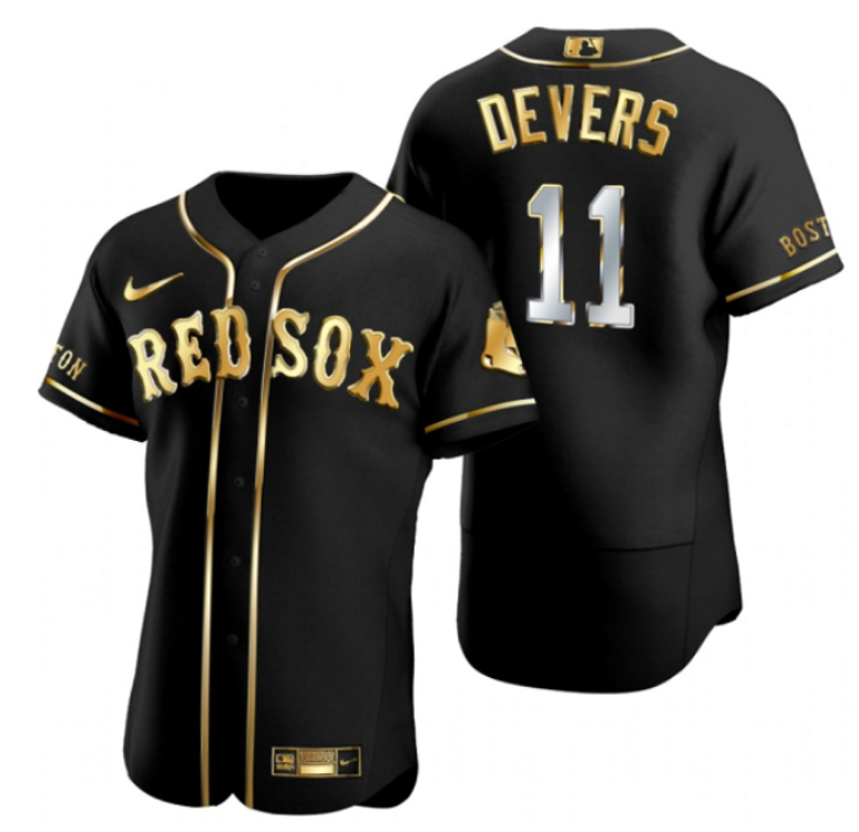 Men's Boston Red Sox Custom Black Gold Flex base Stitched Baseball Jersey Men's Boston Red Sox Custom Black Gold Flex base Stitched Baseball Jersey