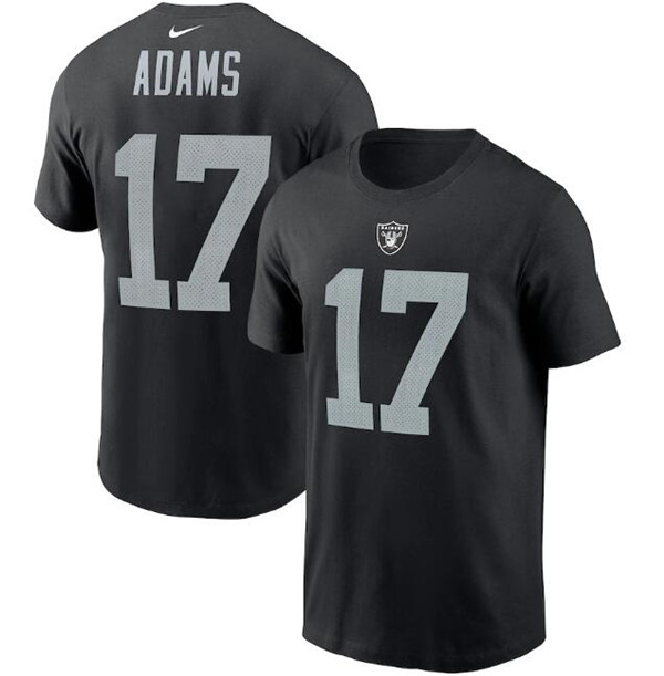 Men's Las Vegas Raiders #17 Davante Adams 2022 Black Name & Number T-Shirt Men's Las Vegas Raiders #17 Davante Adams 2022 Black Name & Number T-Shirt