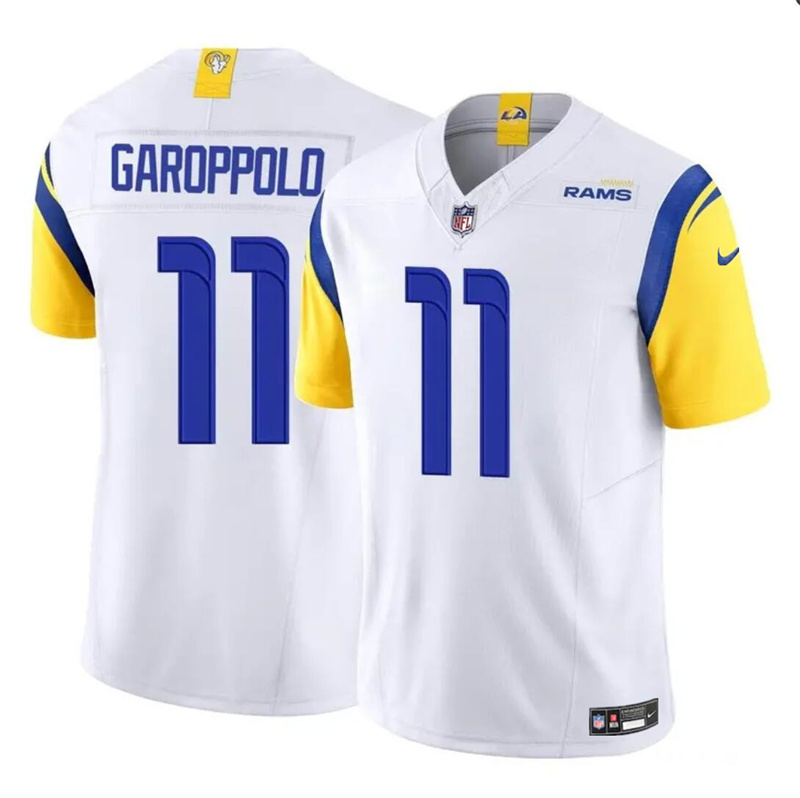 Youth Los Angeles Rams #11 Jimmy Garoppolo White 2024 F.U.S.E. Vapor Untouchable Stitched Football Jersey Youth Los Angeles Rams #11 Jimmy Garoppolo White 2024 F.U.S.E. Vapor Untouchable Stitched Football Jersey