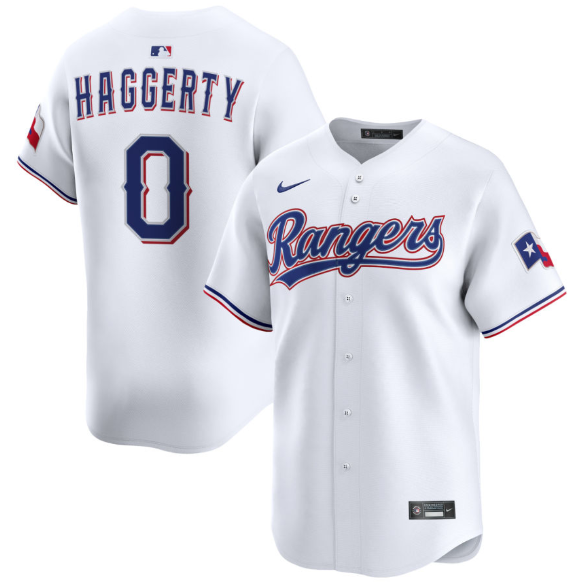 Men's Texas Rangers #0 Sam Haggerty White Home Limited Stitched Baseball Jersey Men's Texas Rangers #0 Sam Haggerty White Home Limited Stitched Baseball Jersey