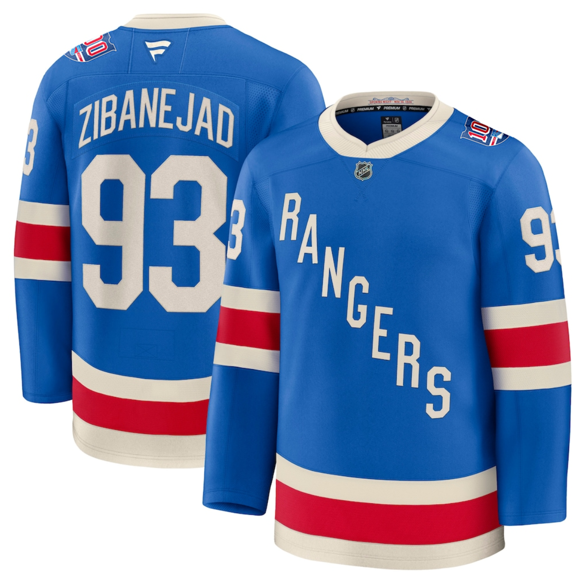 Men's New York Rangers #93 Mika Zibanejad Blue Centennial Stitched Hockey Jersey Men's New York Rangers #93 Mika Zibanejad Blue Centennial Stitched Hockey Jersey