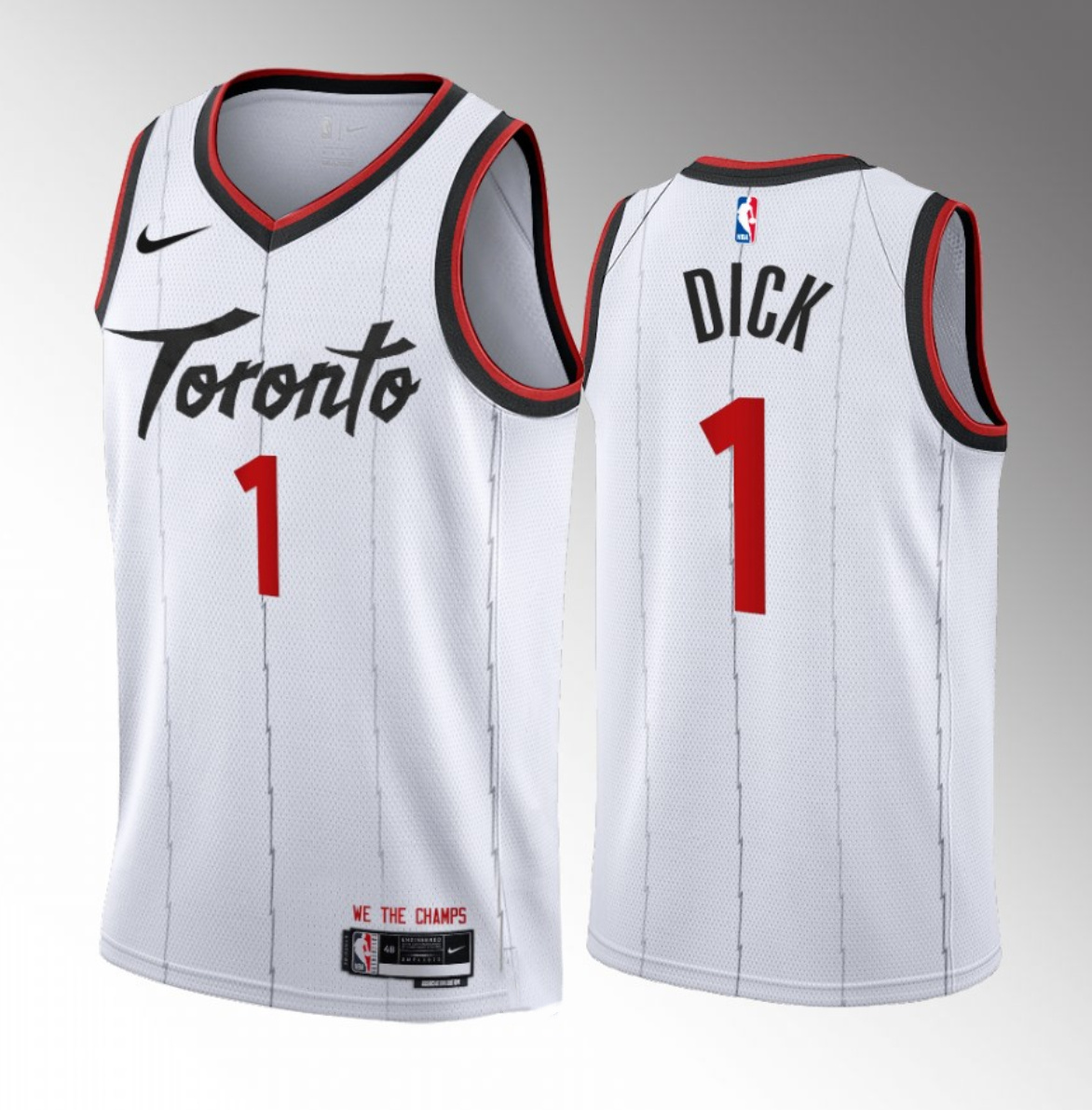 Men's Toronto Raptors #1 Gradey Dick White 2023/24 Association Edition Stitched Basketball Jersey Men's Toronto Raptors #1 Gradey Dick White 2023/24 Association Edition Stitched Basketball Jersey