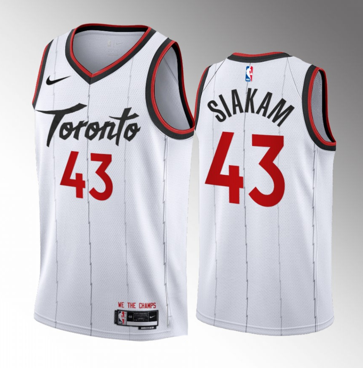 Men's Toronto Raptors #43 Pascal Siakam White 2023/24 Association Edition Stitched Basketball Jersey Men's Toronto Raptors #43 Pascal Siakam White 2023/24 Association Edition Stitched Basketball Jersey