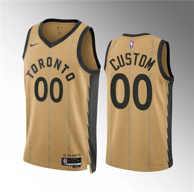 Men's Toronto Raptors Active Player Custom Gold 2023/24 City Edition Stitched Basketball Jersey Men's Toronto Raptors Active Player Custom Gold 2023/24 City Edition Stitched Basketball Jersey