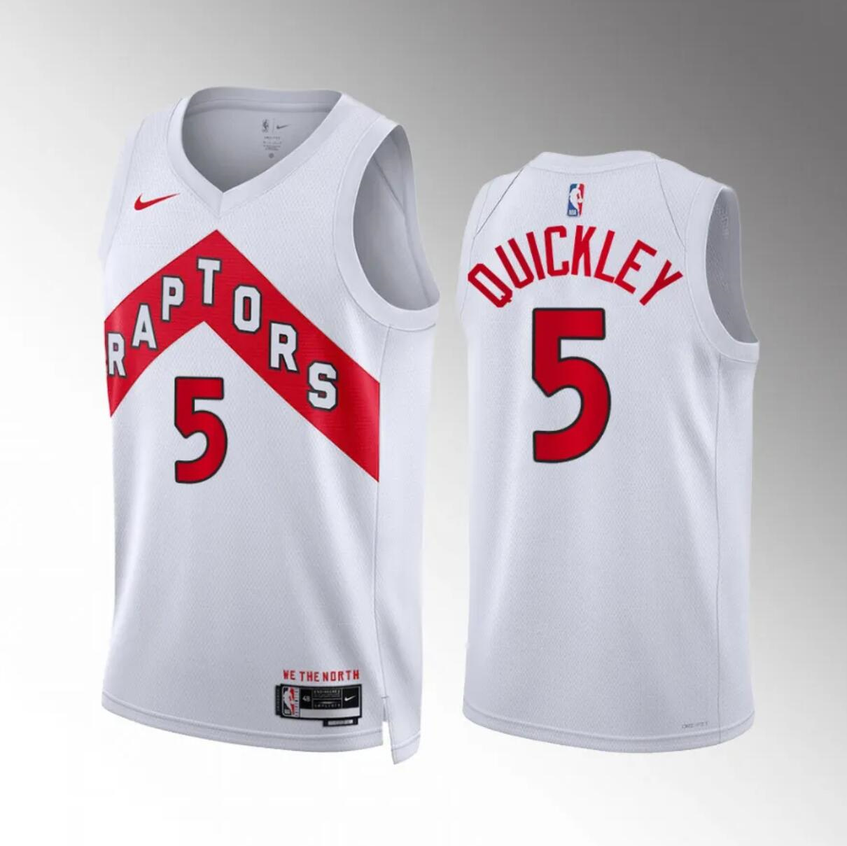 Men's Toronto Raptors #5 Immanuel Quickley White Association Edition Stitched Basketball Jersey Men's Toronto Raptors #5 Immanuel Quickley White Association Edition Stitched Basketball Jersey