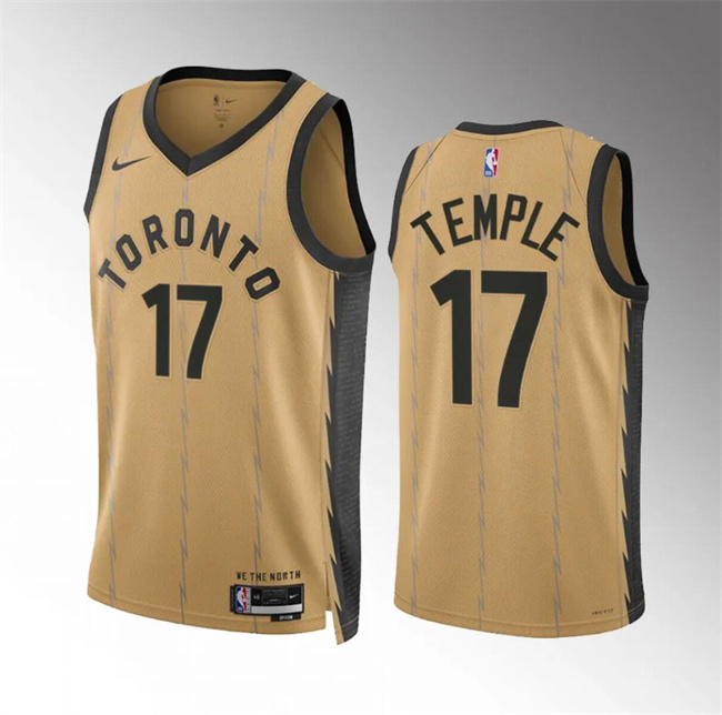 Men's Toronto Raptors #17 Garrett Temple Gold 2023/24 City Edition Stitched Basketball Jersey Men's Toronto Raptors #17 Garrett Temple Gold 2023/24 City Edition Stitched Basketball Jersey