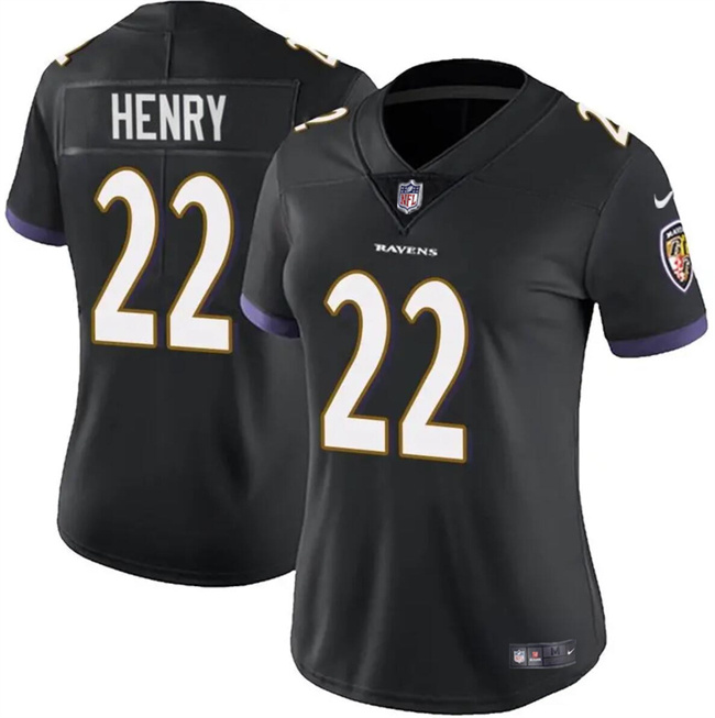 Women's Baltimore Ravens #22 Derrick Henry Black Football Jersey(Run Small) Women's Baltimore Ravens #22 Derrick Henry Black Football Jersey(Run Small)