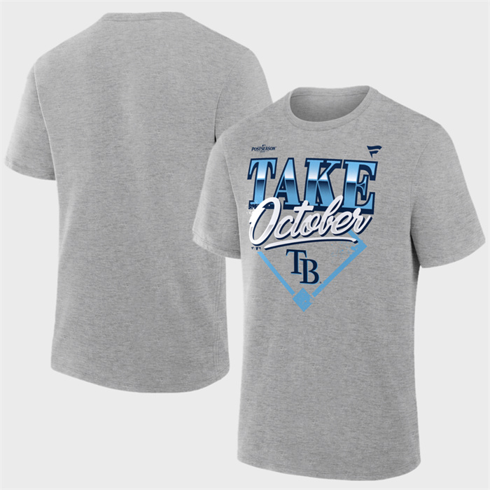 Men's Tampa Bay Rays Gray 2026 Division Series Champions Distressed Locker Room Take October T-Shirt