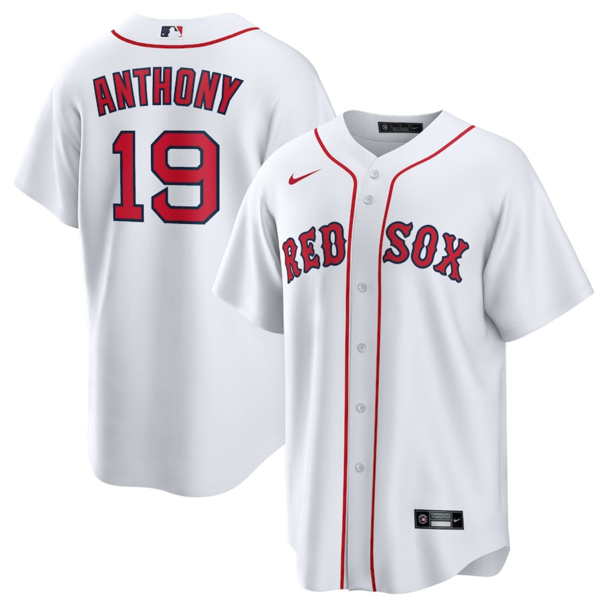 Men's Boston Red Sox #19 Roman Anthony White Cool Base Stitched Baseball Jersey Men's Boston Red Sox #19 Roman Anthony White Cool Base Stitched Baseball Jersey