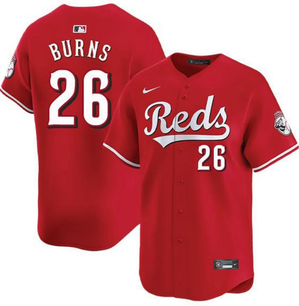 Men's Cincinnati Reds #26 Chase Burns Red Limited Stitched Baseball Jersey Men's Cincinnati Reds #26 Chase Burns Red Limited Stitched Baseball Jersey