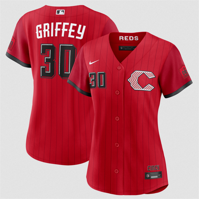 Women's Cincinnati Reds #30 Will Benson Red 2026 City Connect Stadium Stitched Baseball Jersey(Run Small)