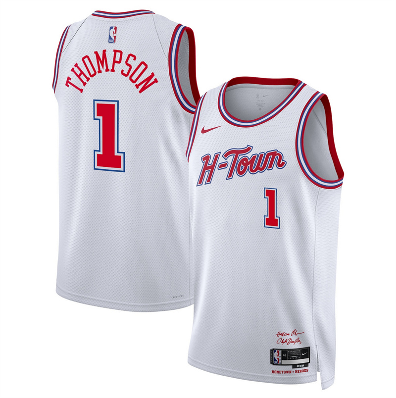 Men's Houston Rockets #1 Amen Thompson White 2025/26 City Edition Stitched Jersey