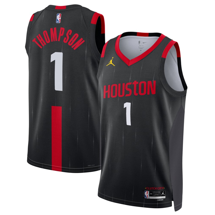 Men's Houston Rockets #1 Amen Thompson Black 2026/27 Statement Edition Stitched Basketball Jersey