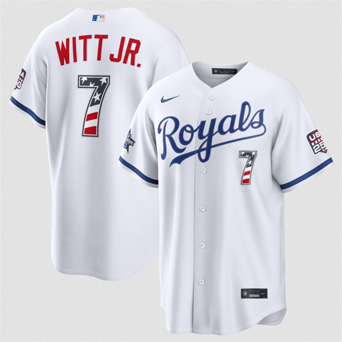 Men's Kansas City Royals #7 Bobby Witt Jr. White 2026 All-Star Edition Stars & Stripes Stadium Pick-A-Player Stitched Baseball Jersey Men's Kansas City Royals #7 Bobby Witt Jr. White 2026 All-Star Edition Stars & Stripes Stadium Pick-A-Player Stitched Baseball Jersey