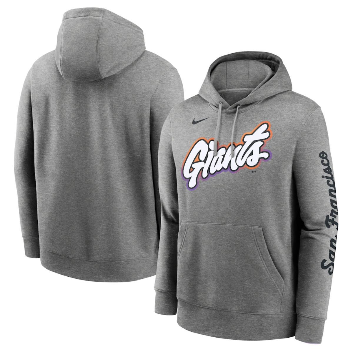 Men's San Francisco Giants Heather Charcoal 2025 City Connect French Terry Club Pullover Hoodie