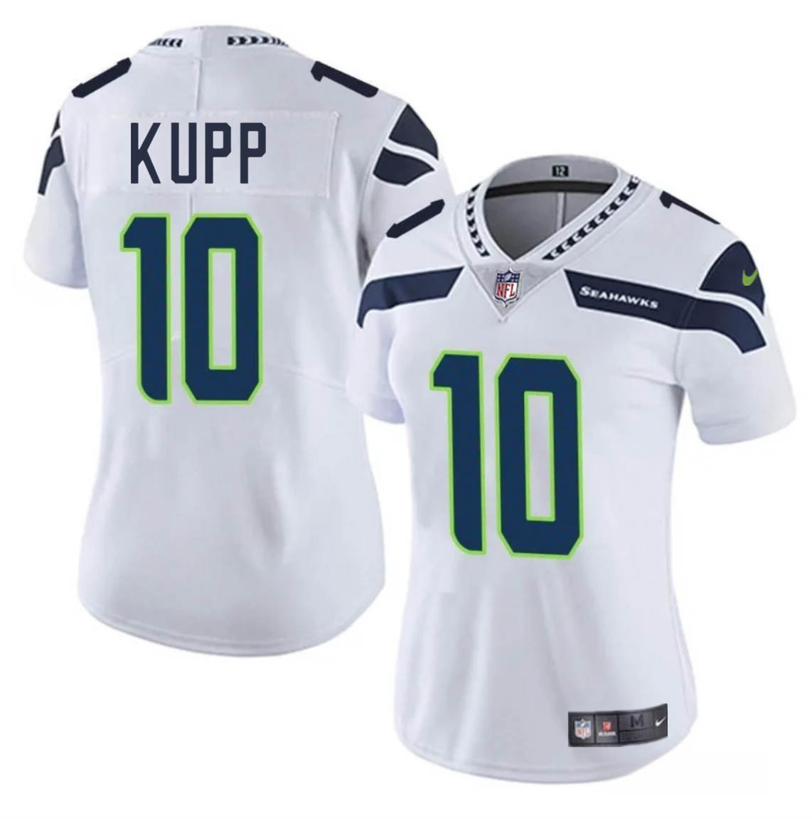 Women's Seattle Seahawks #10 Cooper Kupp White 2025 Vapor Limited Stitched Football Jersey(Run Small )