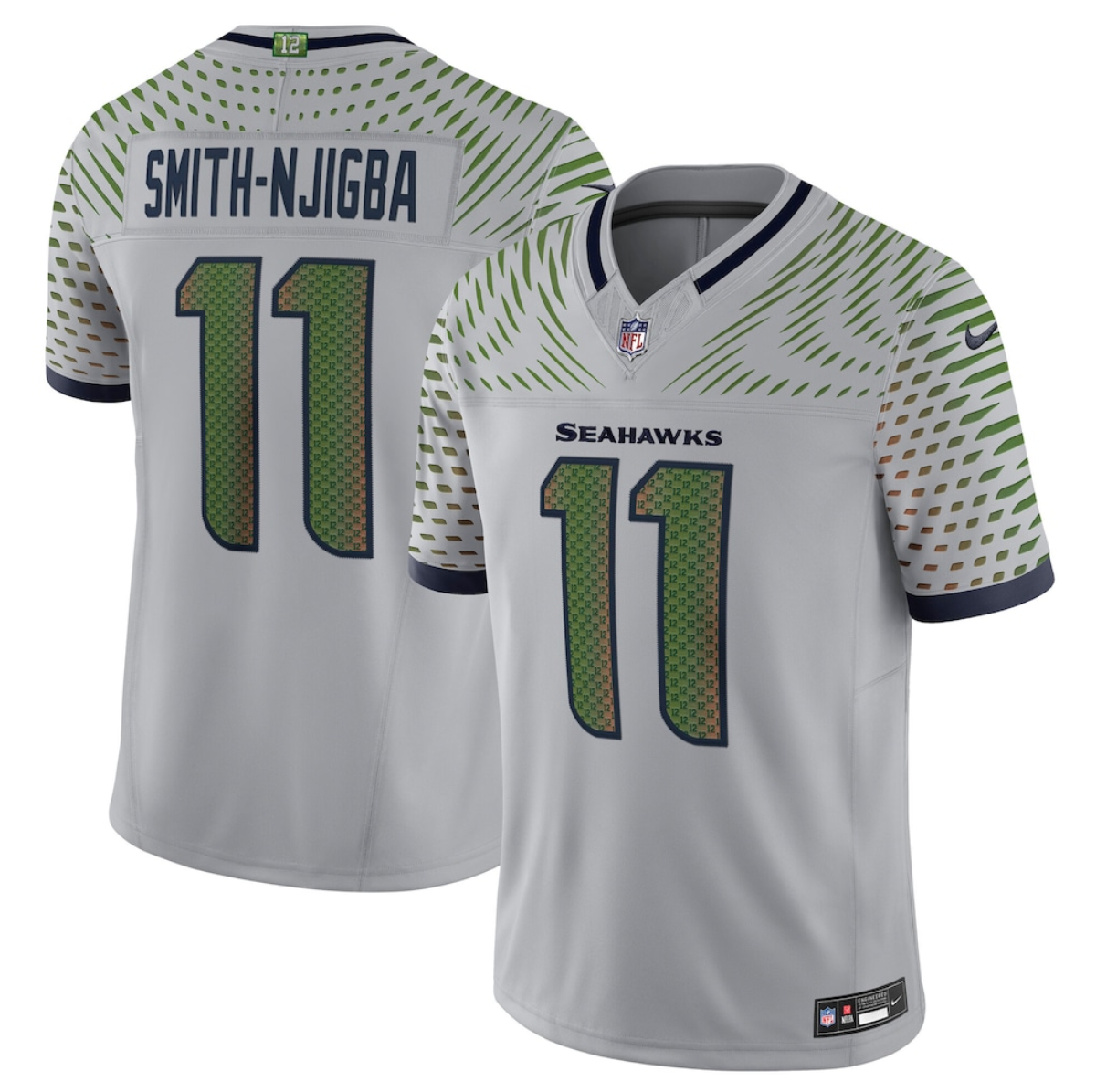 Women's Seattle Seahawks #11 Jaxon Smith-Njigba Grey 2025 F.U.S.E. “Rivalries” Vapor Limited Stitched Football Jersey(Run Small) Women's Seattle Seahawks #11 Jaxon Smith-Njigba Grey 2025 F.U.S.E. “Rivalries” Vapor Limited Stitched Football Jersey(Run Small)