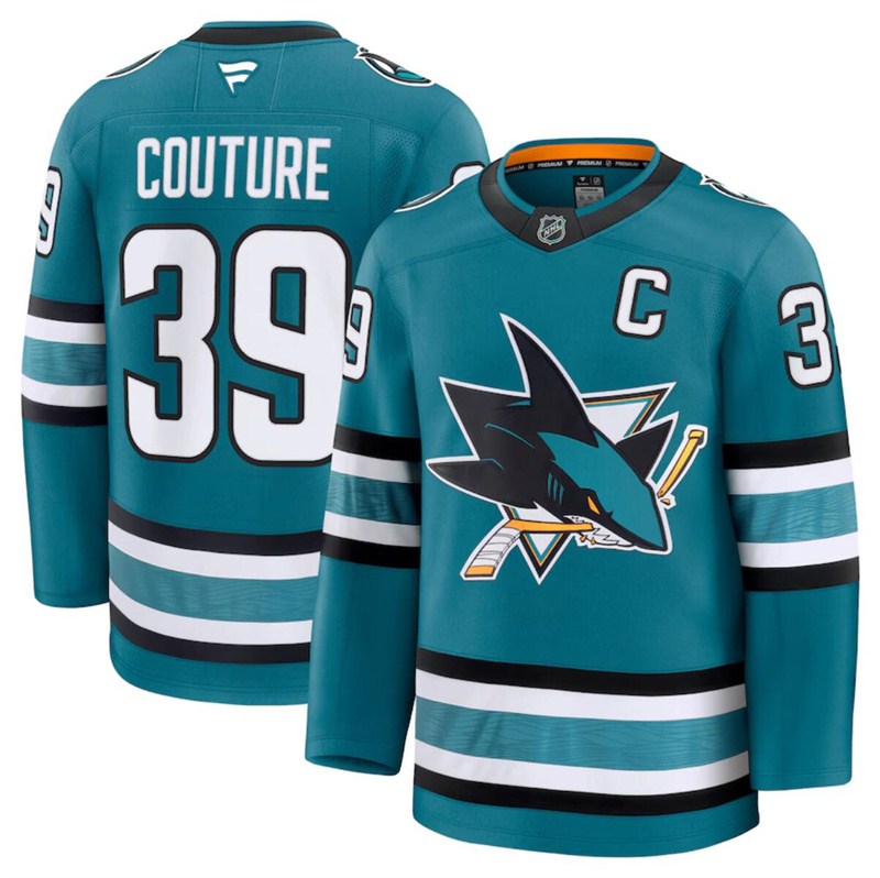 Men's San Jose Sharks Active Player Custom Teal 2024-25 Stitched Hockey Jersey