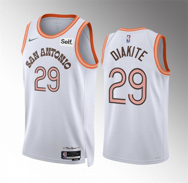 Men's San Antonio Spurs #29 Mamadi Diakite White 2023/24 City EditionStitched Basketball Jersey Men's San Antonio Spurs #29 Mamadi Diakite White 2023/24 City EditionStitched Basketball Jersey