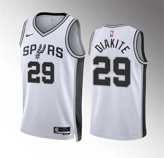 Men's San Antonio Spurs #29 Mamadi Diakite White Association Edition Stitched Basketball Jersey Men's San Antonio Spurs #29 Mamadi Diakite White Association Edition Stitched Basketball Jersey