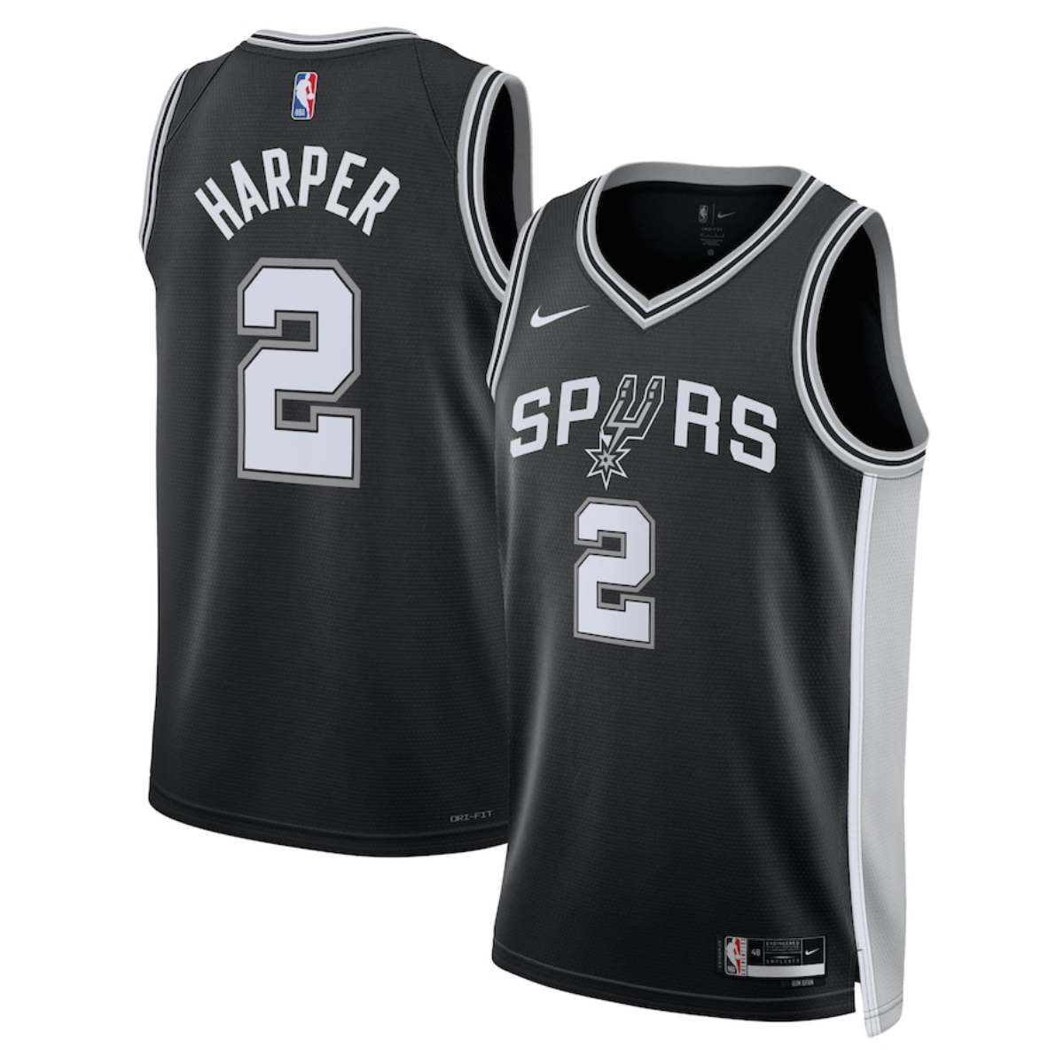 Men's San Antonio Spurs #2 Dylan Harper Black 2025 Draft Icon Edition Stitched Basketball Jersey Men's San Antonio Spurs #2 Dylan Harper Black 2025 Draft Icon Edition Stitched Basketball Jersey
