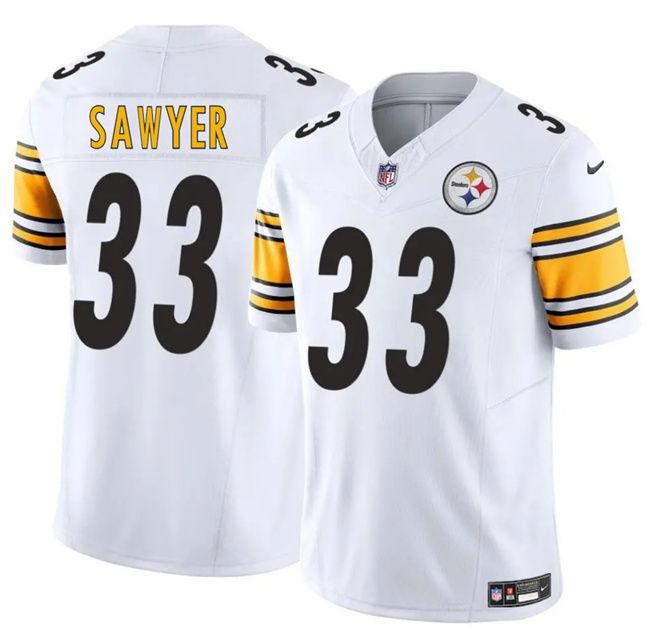 Youth Pittsburgh Steelers #33 Jack Sawyer White 2025 Draft F.U.S.E. Vapor Limited Stitched Football Jersey