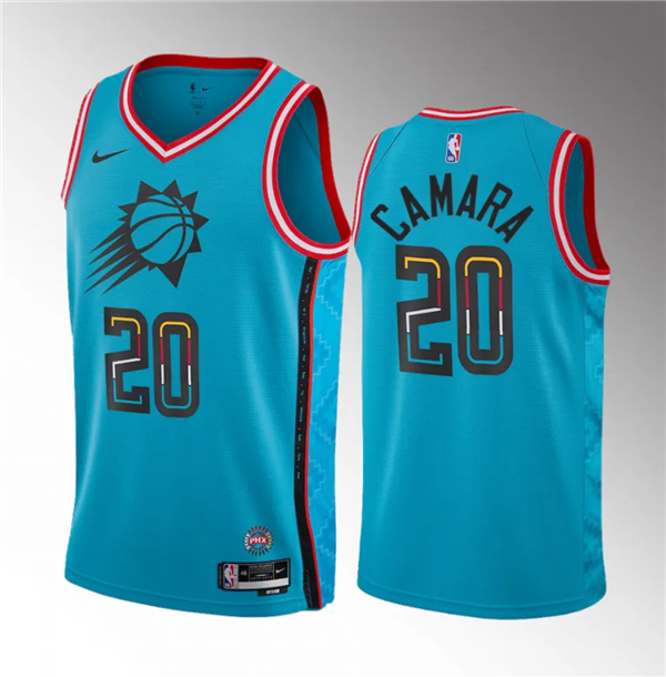 Men's Phoenix Suns #20 Toumani Camara Blue 2023 Draft City Edition Stitched Basketball Jersey Men's Phoenix Suns #20 Toumani Camara Blue 2023 Draft City Edition Stitched Basketball Jersey