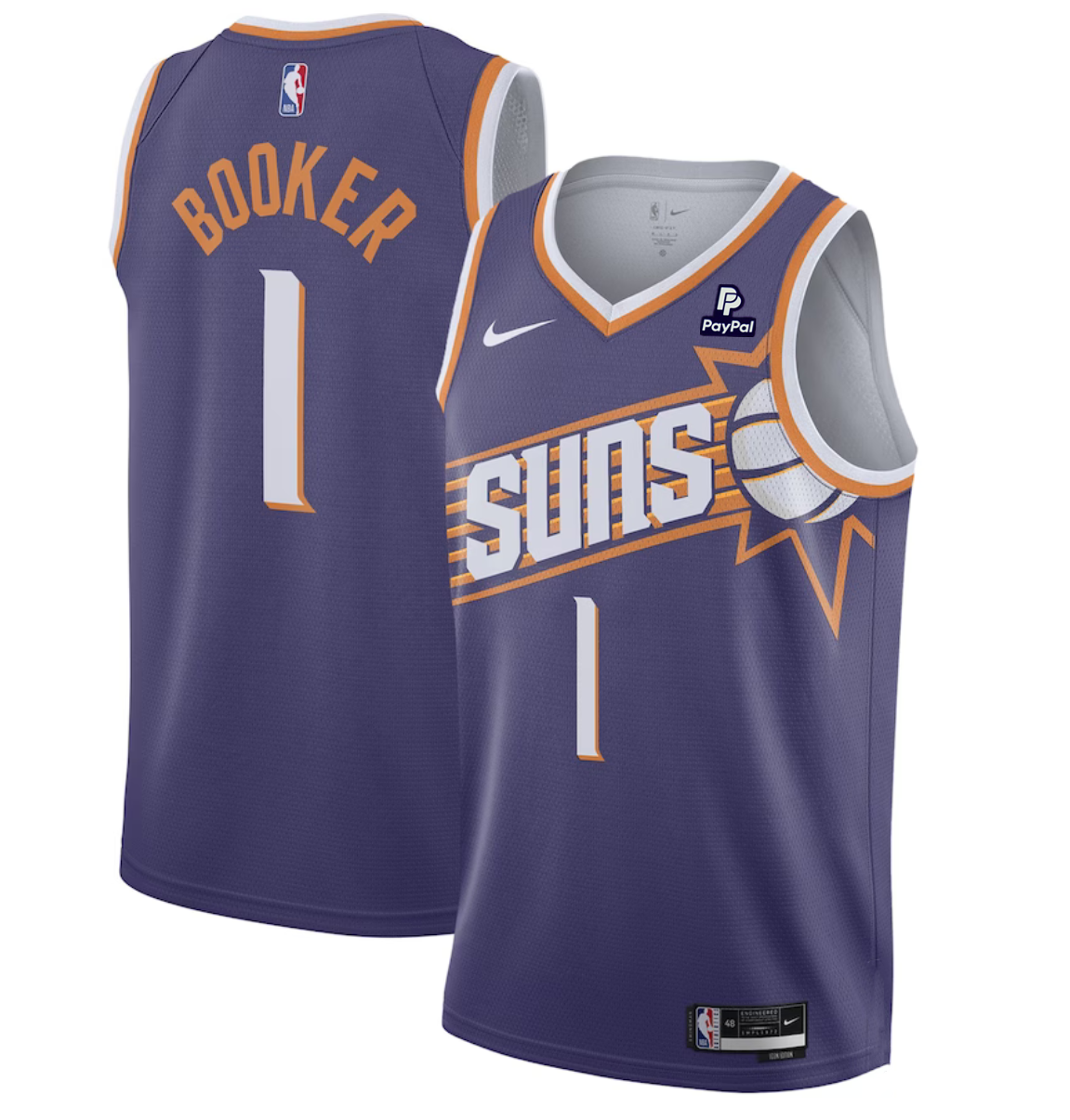 Men's Phoenix Suns #1 Devin Booker Purple 2023 Icon Edition Stitched Basketball Jersey Men's Phoenix Suns #1 Devin Booker Purple 2023 Icon Edition Stitched Basketball Jersey
