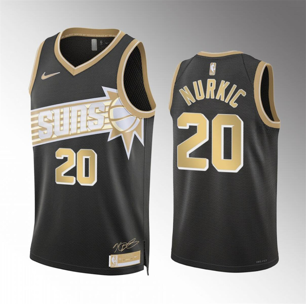 Men's Phoenix Suns #20 Jusuf Nurkic Black 2024 Select Series Stitched Basketball Jersey Men's Phoenix Suns #20 Jusuf Nurkic Black 2024 Select Series Stitched Basketball Jersey