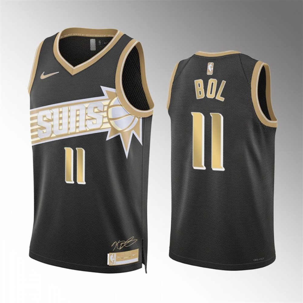 Men's Phoenix Suns #11 Bol Bol Black 2024 Select Series Stitched Basketball Jersey Men's Phoenix Suns #11 Bol Bol Black 2024 Select Series Stitched Basketball Jersey