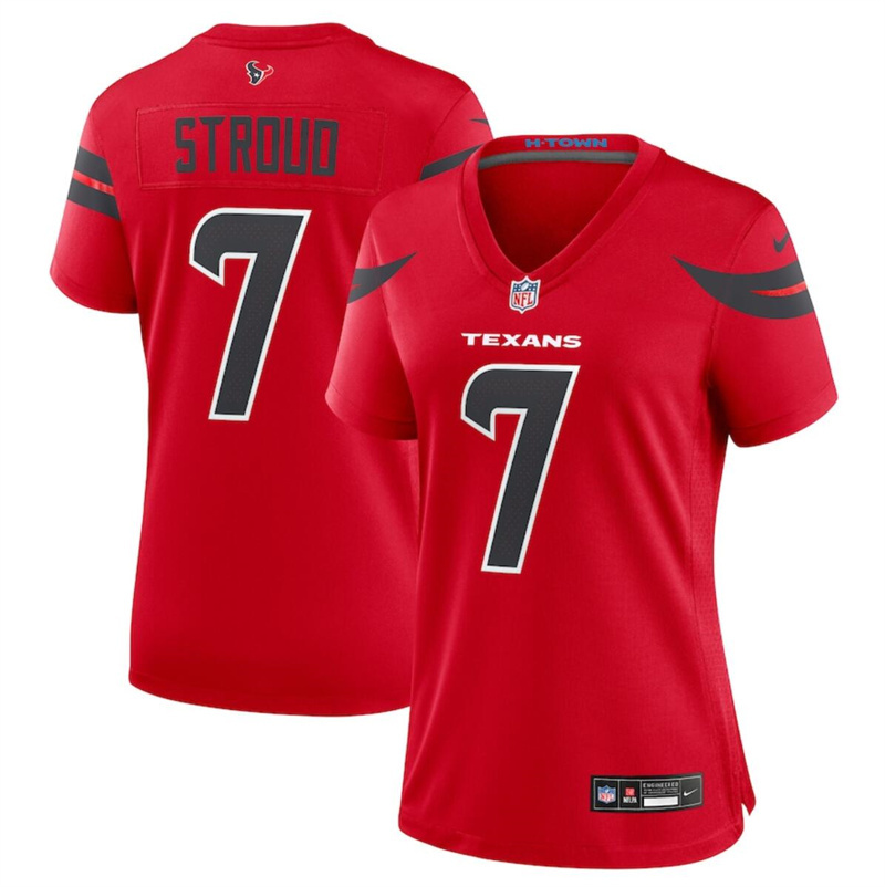 Women's Houston Texans #7 C.J. Stroud Red 2024 Alternate Stitched Jersey (Run Small) Women's Houston Texans #7 C.J. Stroud Red 2024 Alternate Stitched Jersey (Run Small)