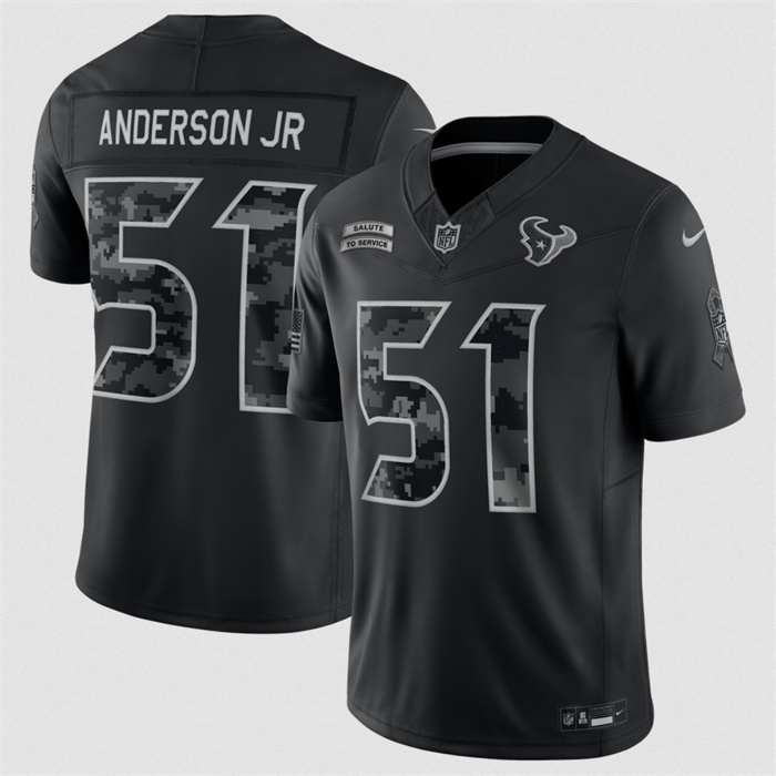 Women's Houston Texans #51 Will Anderson Jr. Black 2026 Salute to Service Limited Stitched Football Jersey(Run Small)